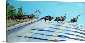 "Wild Turkey Crossing" Lindy Bishop Painting Reproduction